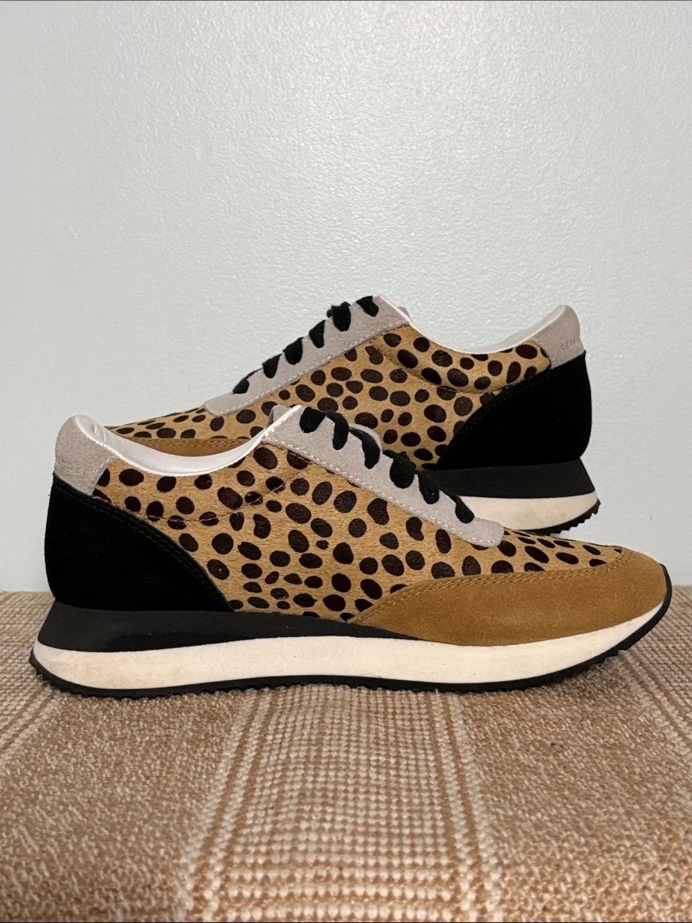 Women’s Loeffler Randall Rio Leopard Print Sneakers, Calf Hair Panels & Suede